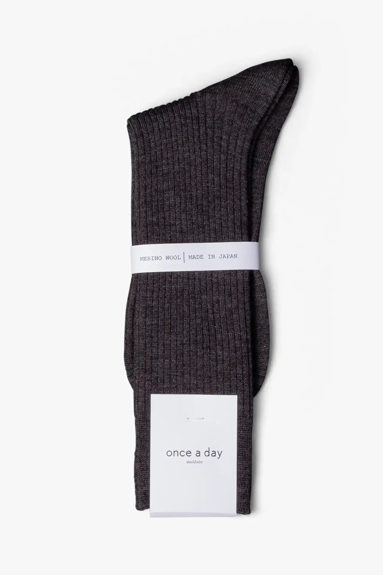 Gray Melange dress socks crafted from non-mulesed merino wool – once a day