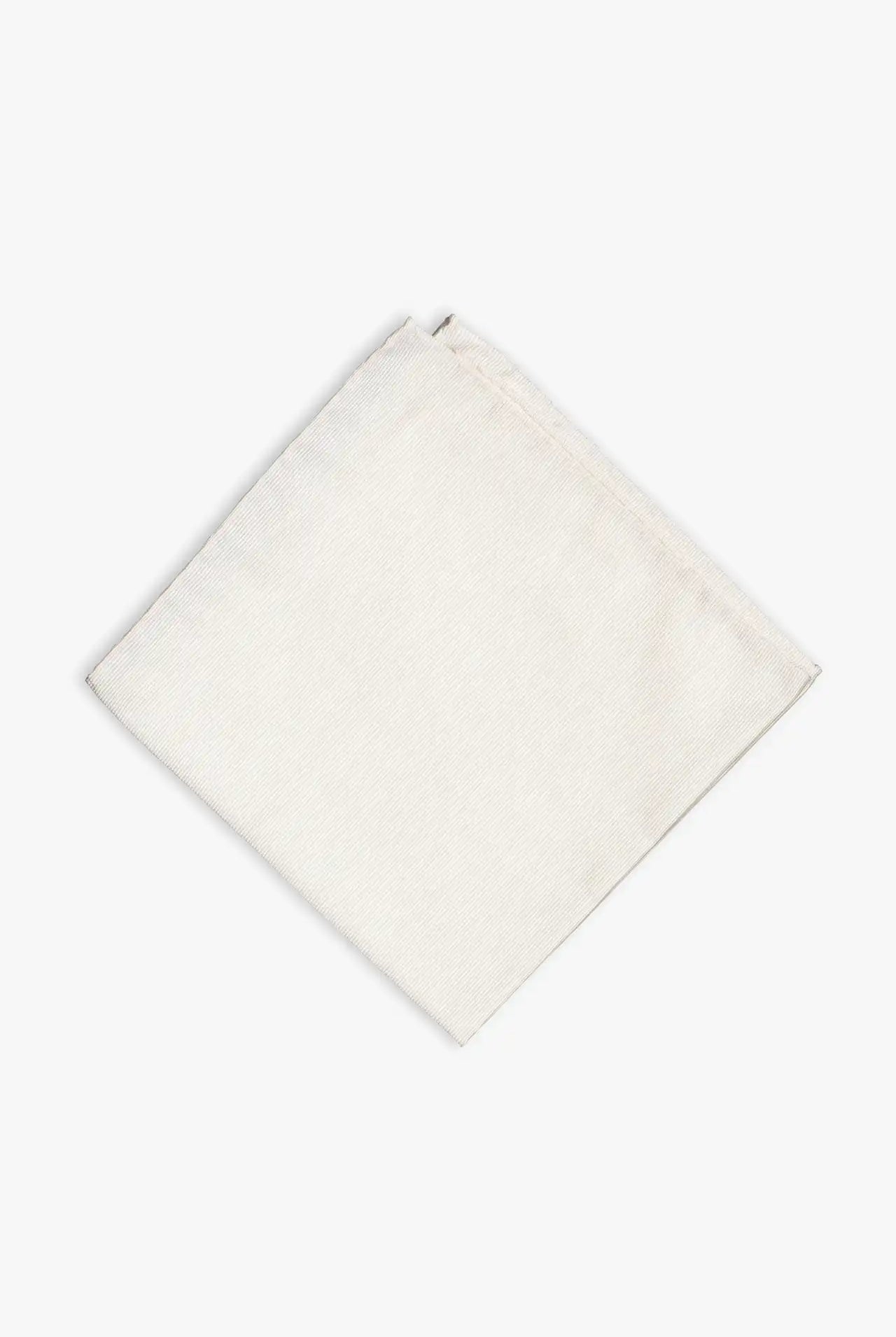 White tuxedo pocket square festive and formal woven silk hand made.