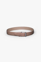 Desert Gray Beige Leather Belt in minimalist design, Made in Italy from vegetable tanned leather. Perfect to match with hand made dress shoes.