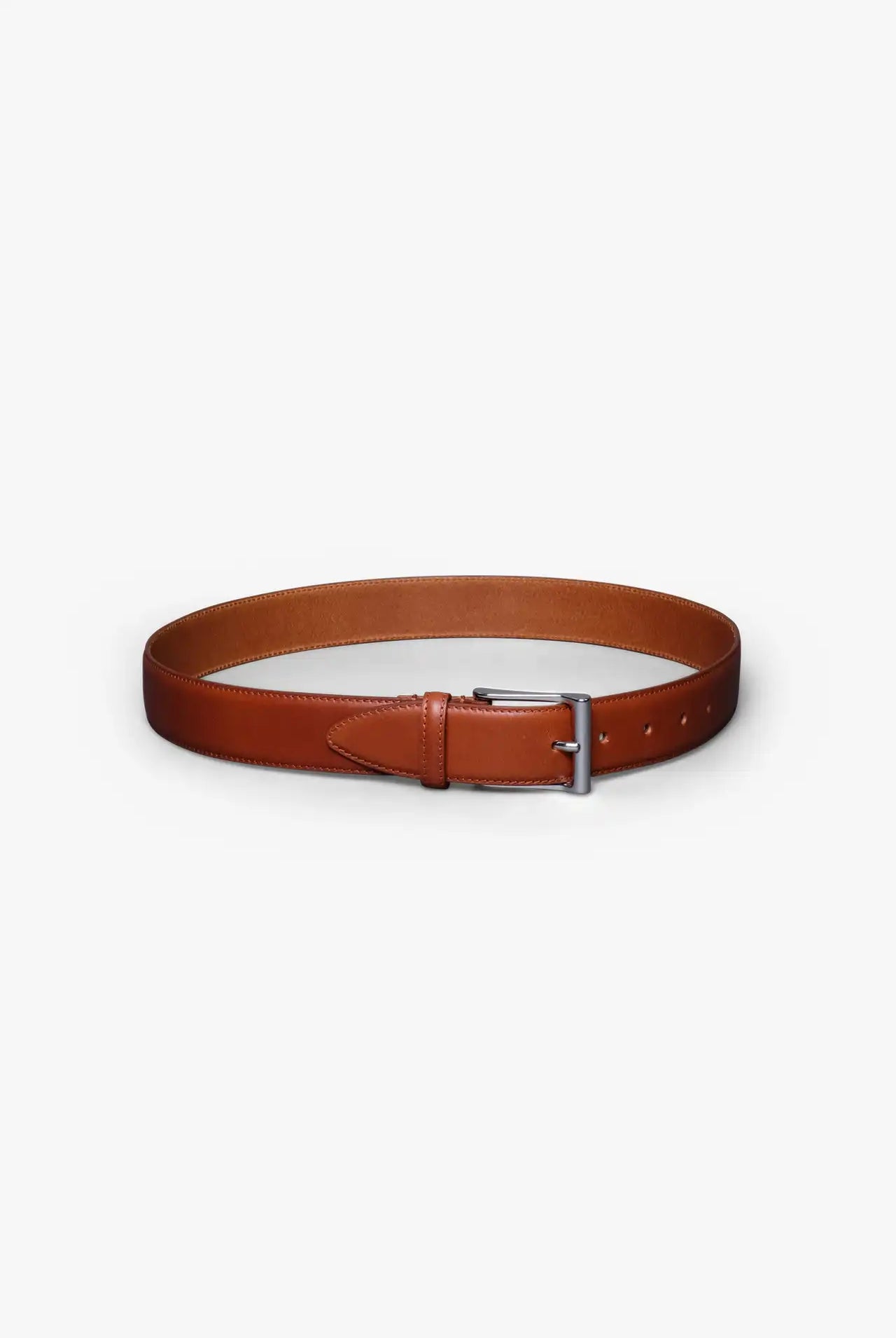 Antique Maroon Brown Leather Belt in minimalist design, Made in Italy from vegetable tanned leather. Perfect to match with hand made dress shoes.