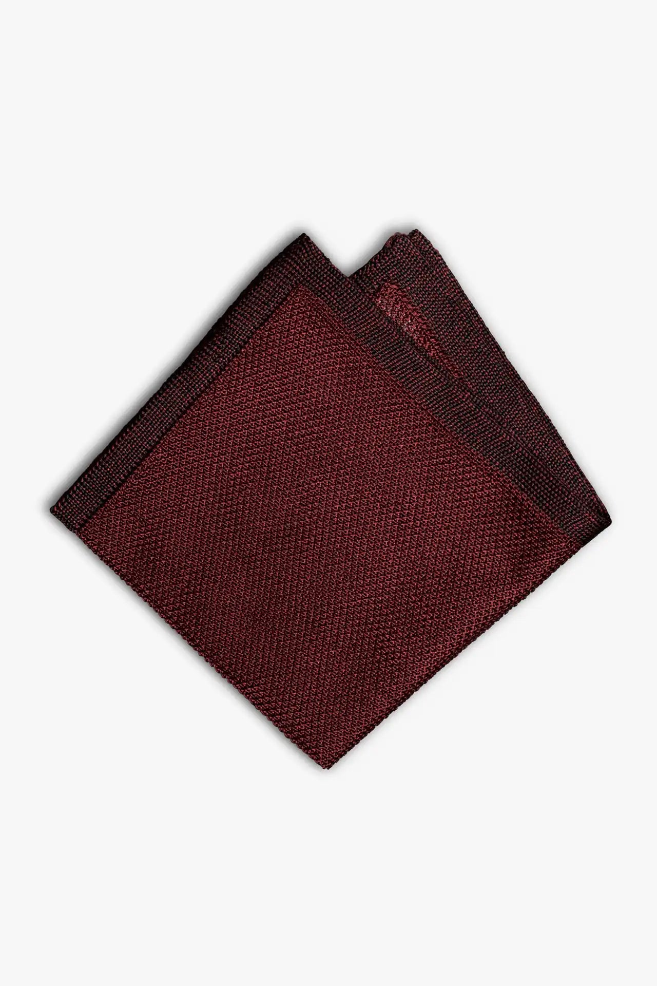 Maroon red melange pocket square in silk made in italy