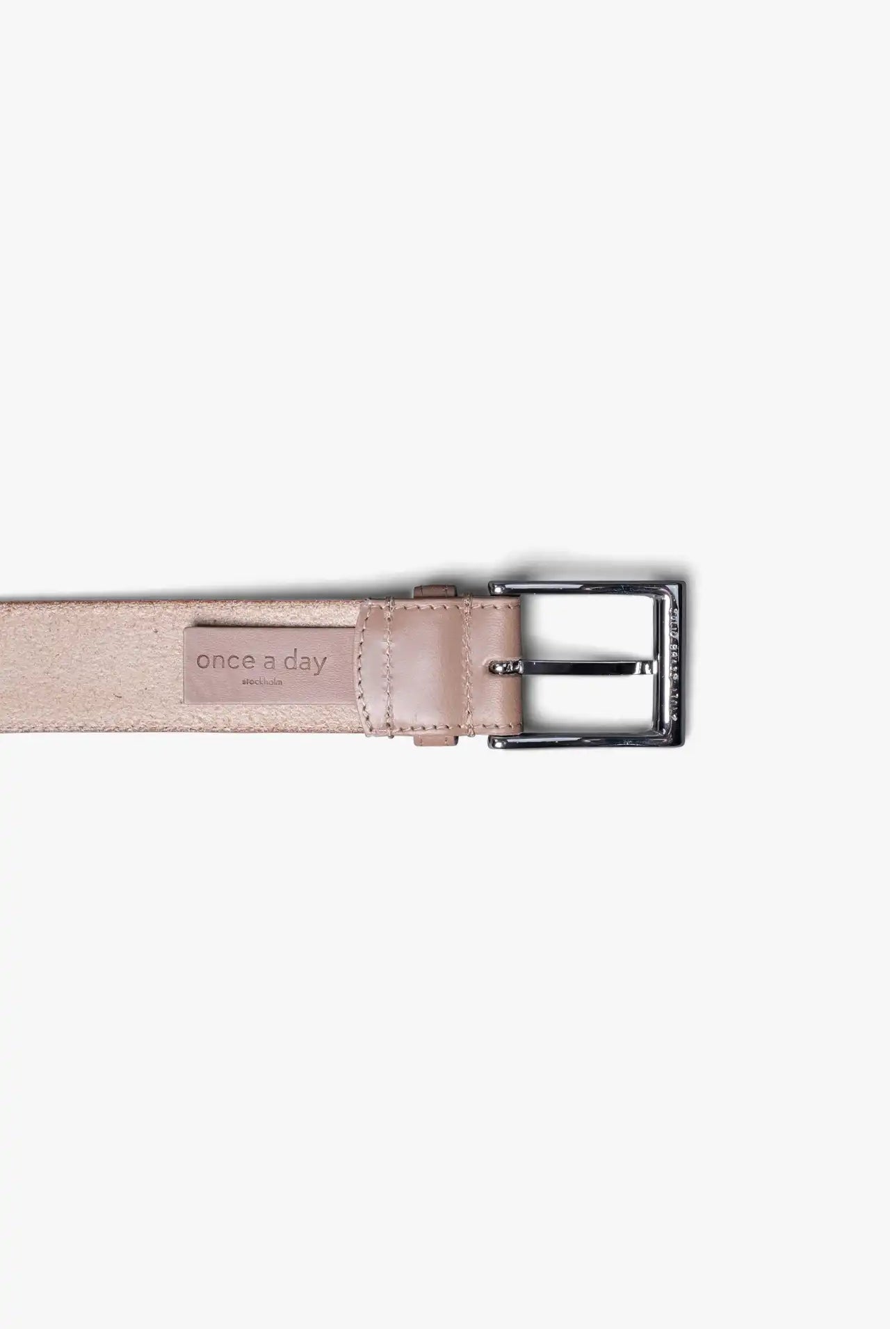 Desert Gray Beige Leather Belt in minimalist design, Made in Italy from vegetable tanned leather. Perfect to match with hand made dress shoes.