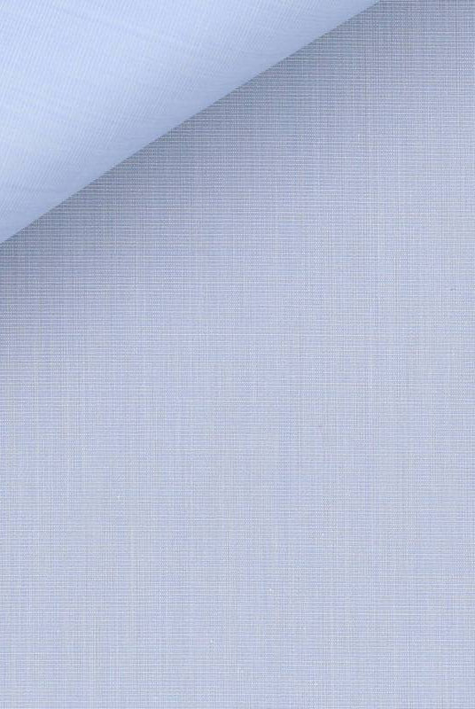 Blue-cotton-poplin-shirt-fabric-Italian-Thomas Mason- wrinkle resilient