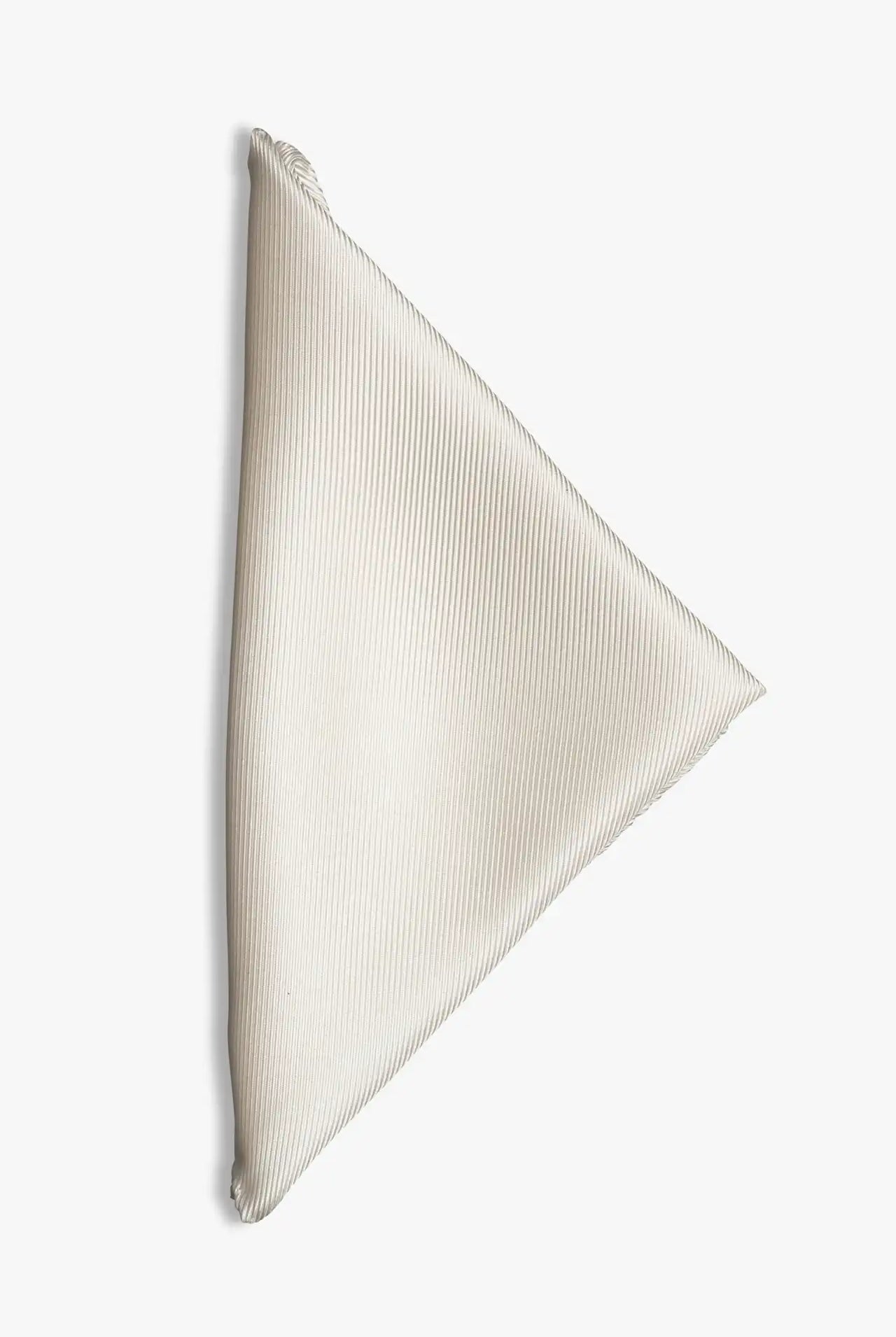 white silk pocket square in twill. Perfect for festive and formal occasions. Made in Italy.