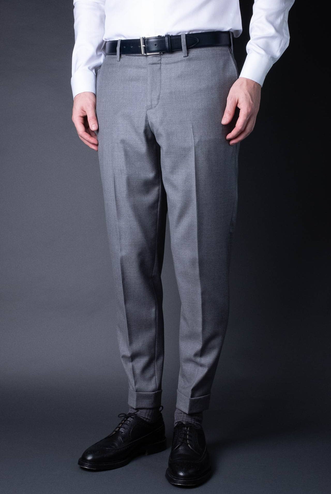 Navy Midnight Blue Leather Belt in minimalist design, Made in Italy from vegetable tanned leather. Perfect to match with hand made dress shoes.