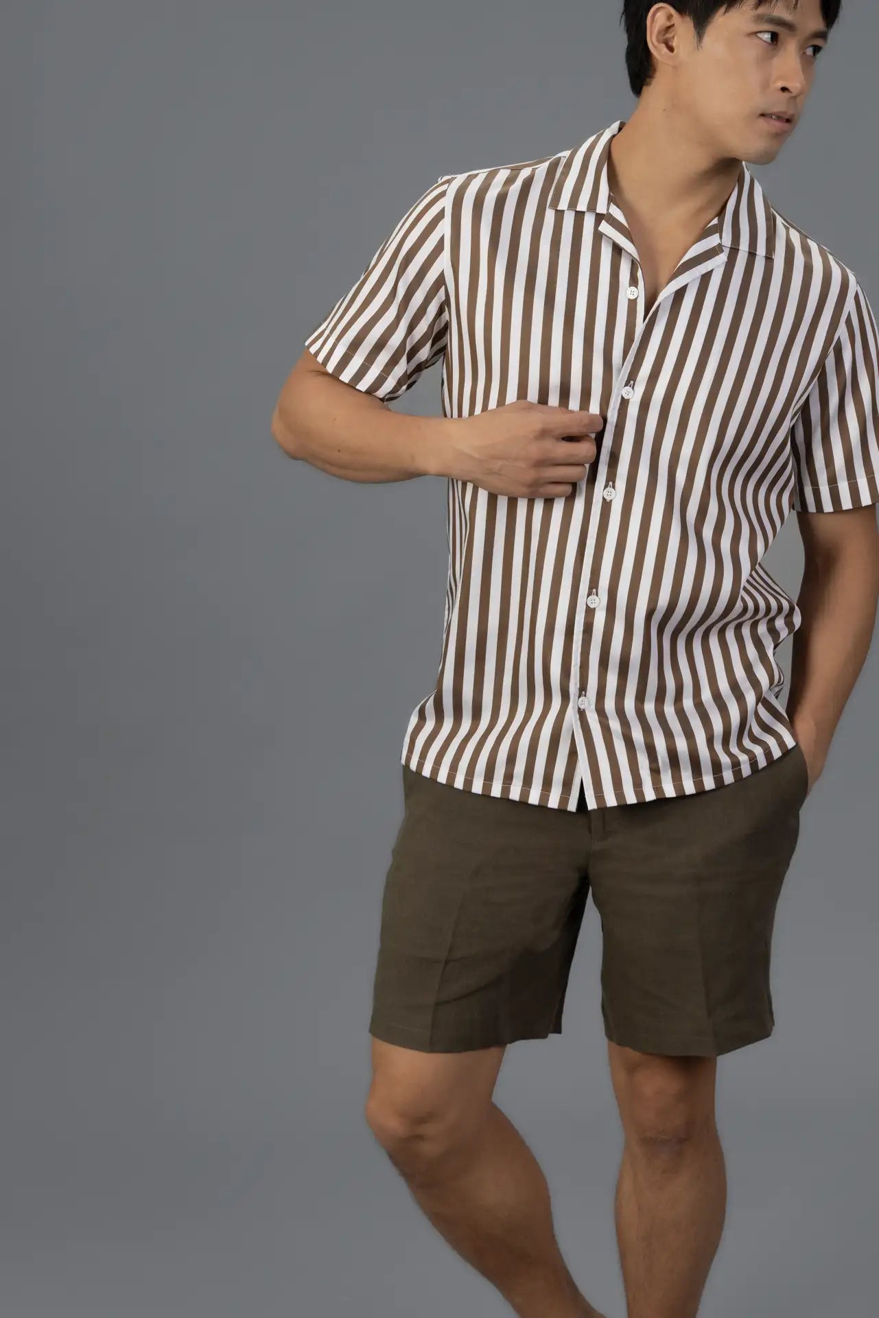 Camp Cotton Stripe - Brown