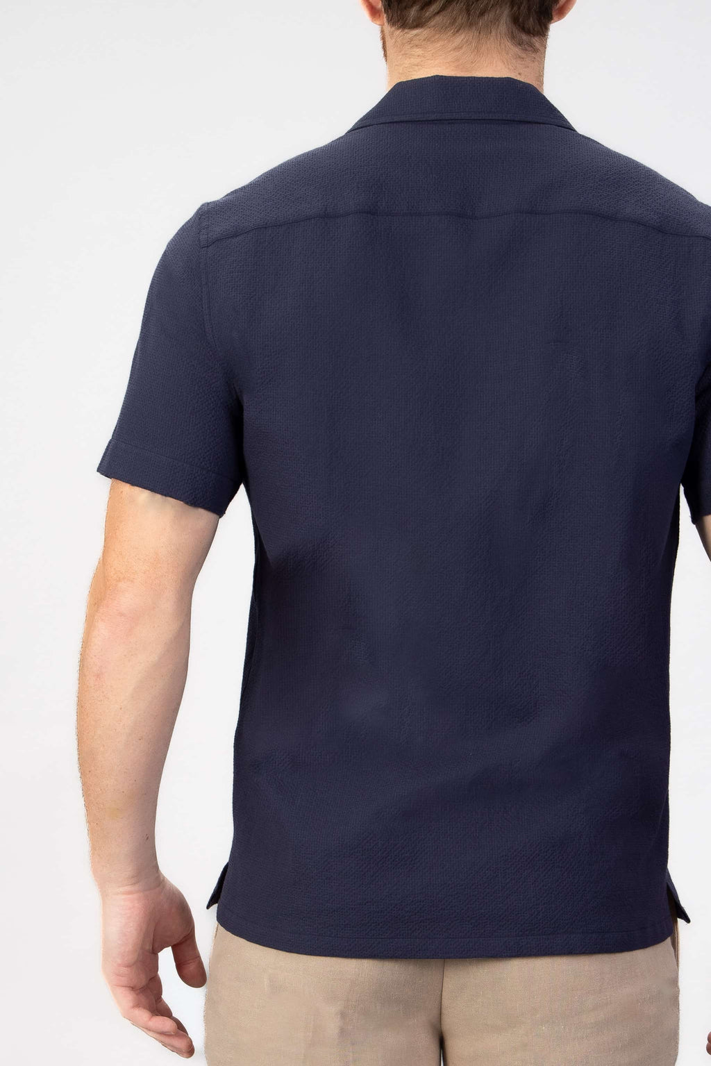 The Dotted Seersucker Shirt - Navy