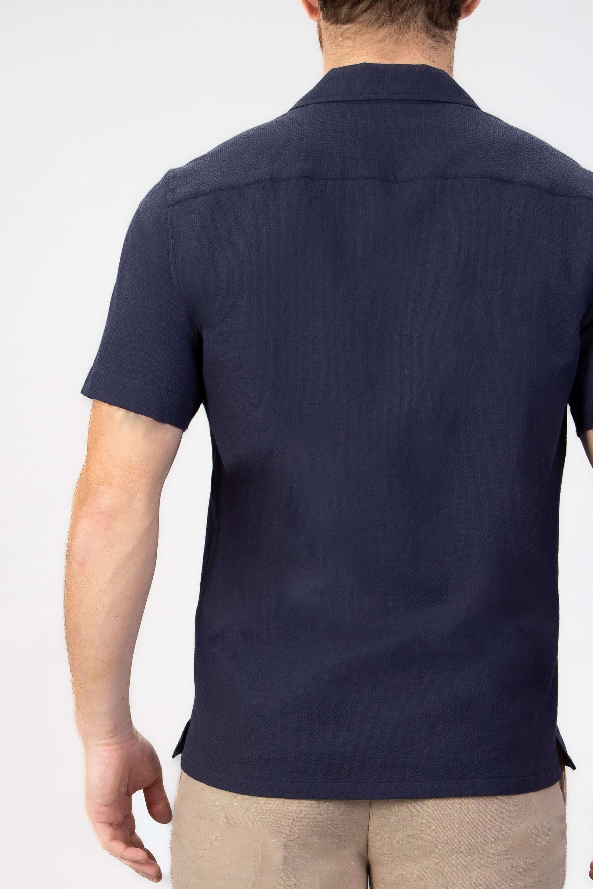 The Dotted Seersucker Shirt - Navy