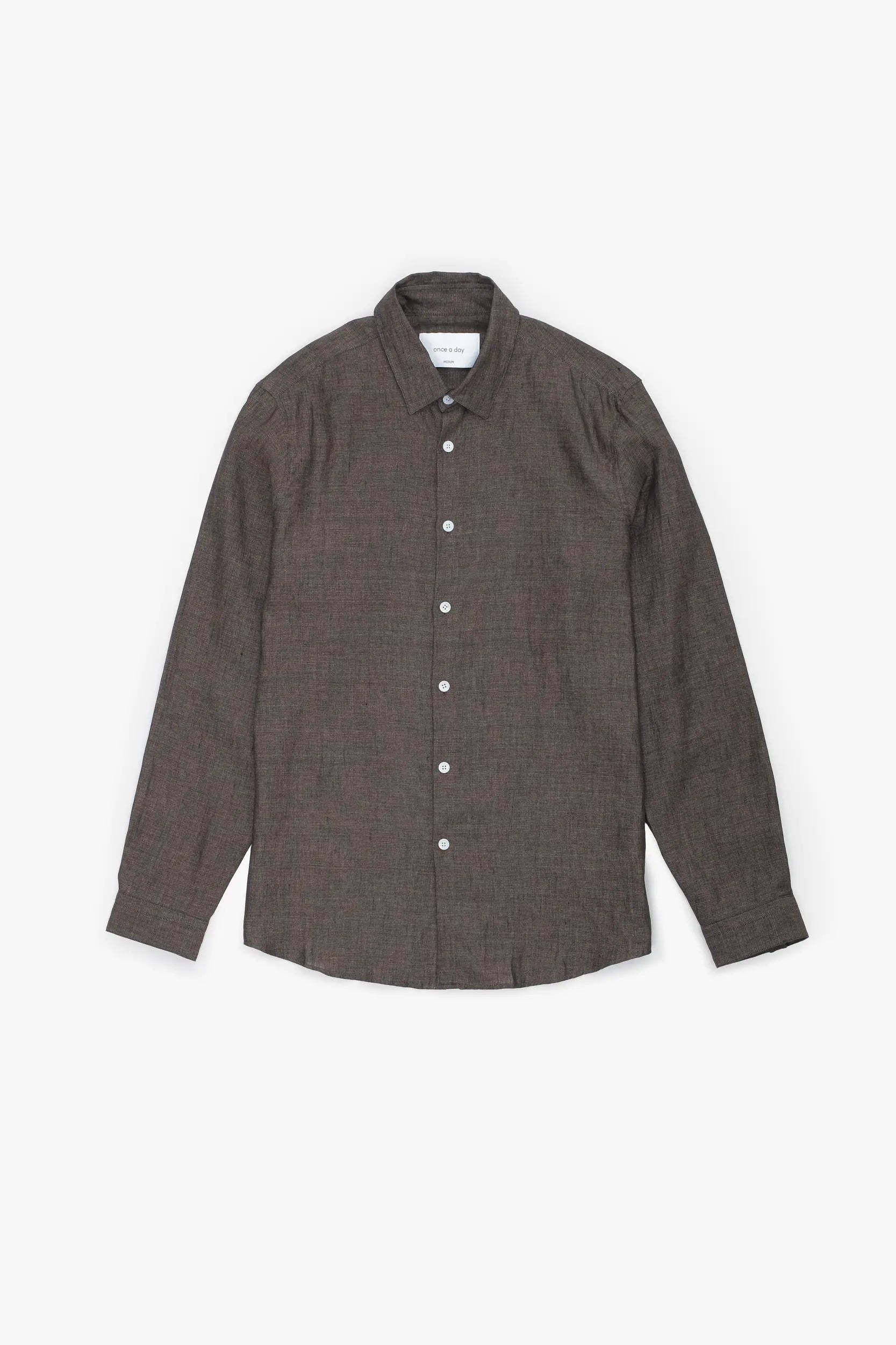 Classic shirt Albini Linen - Brown