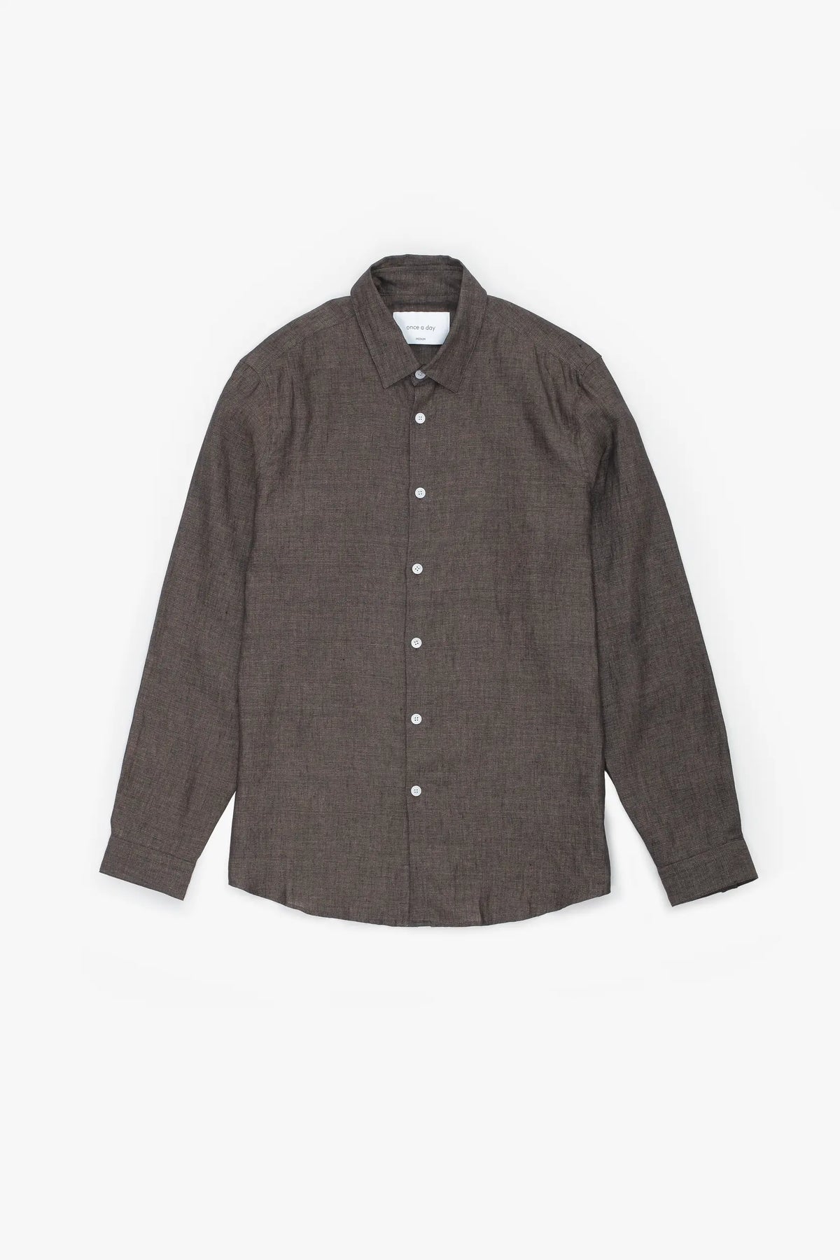 Classic shirt Albini Linen - Brown