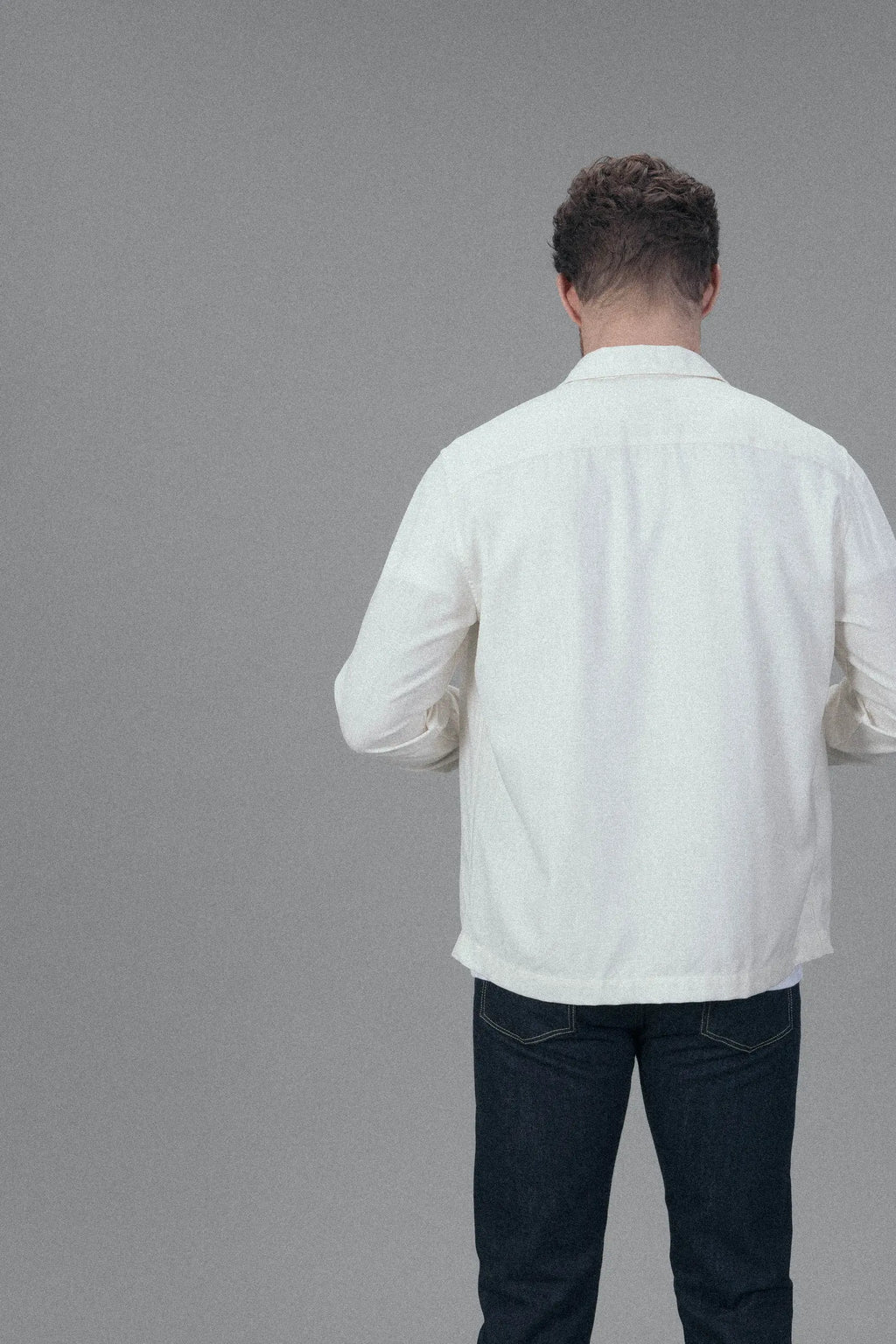 The Bamboo Silk Overshirt - Cream White