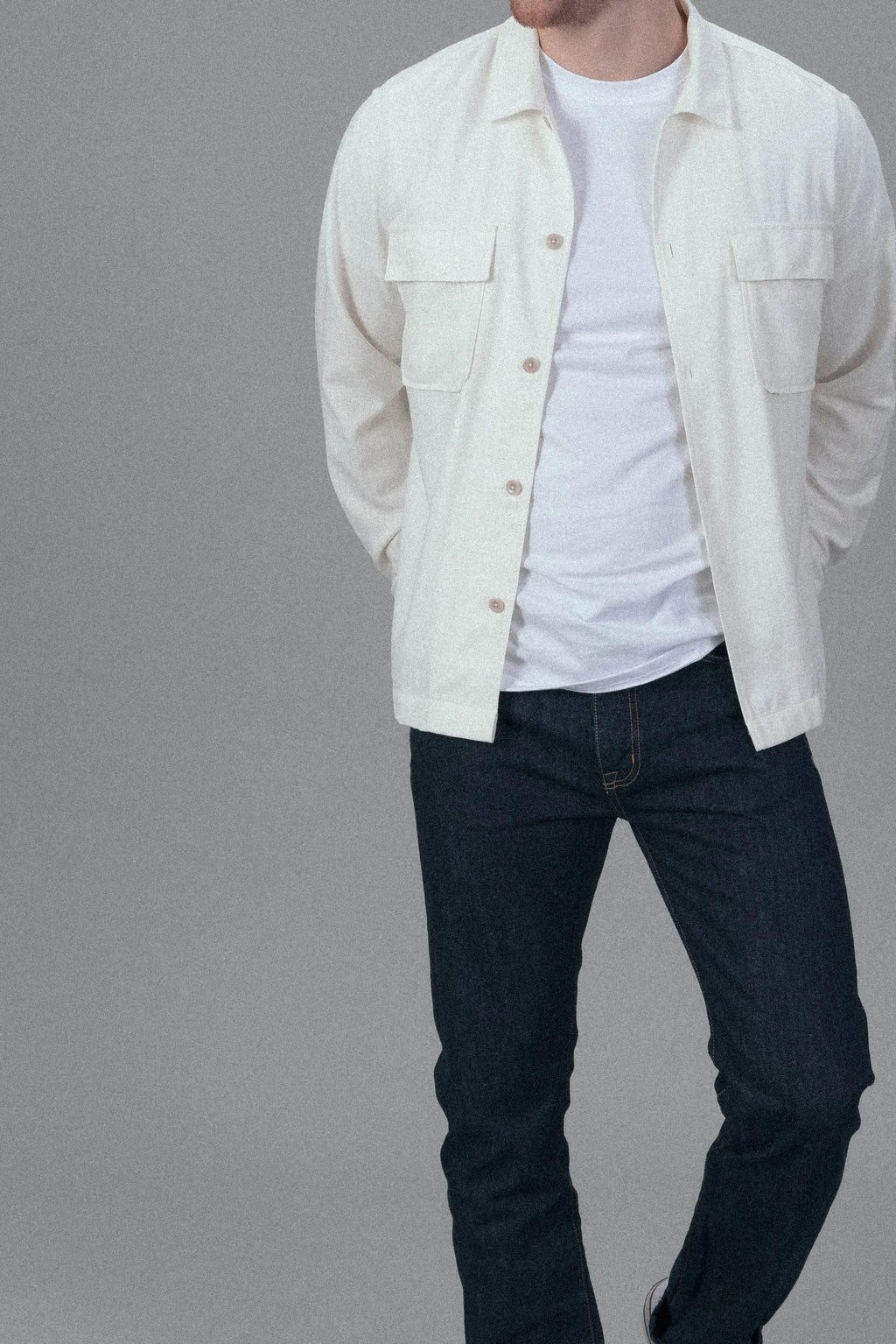 The Bamboo Silk Overshirt - Cream White