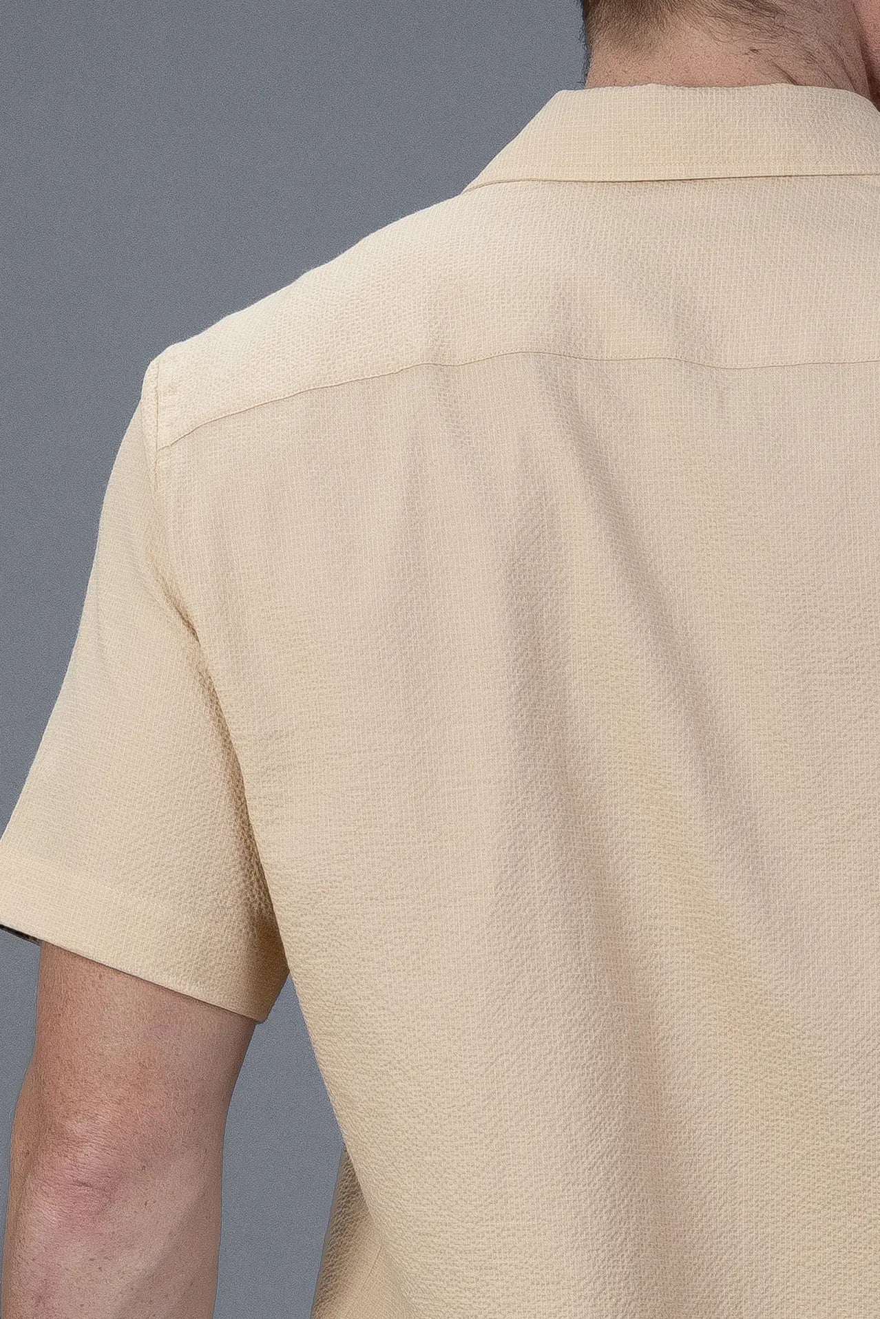 The Dotted Seersucker Shirt - Sand