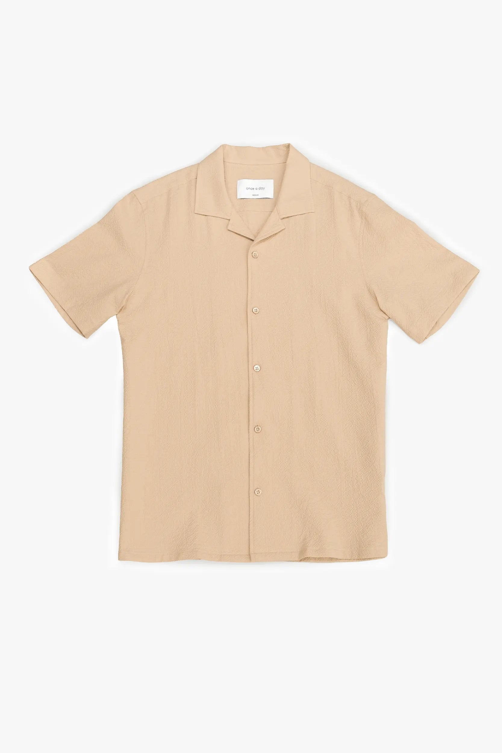 The Dotted Seersucker Shirt - Sand