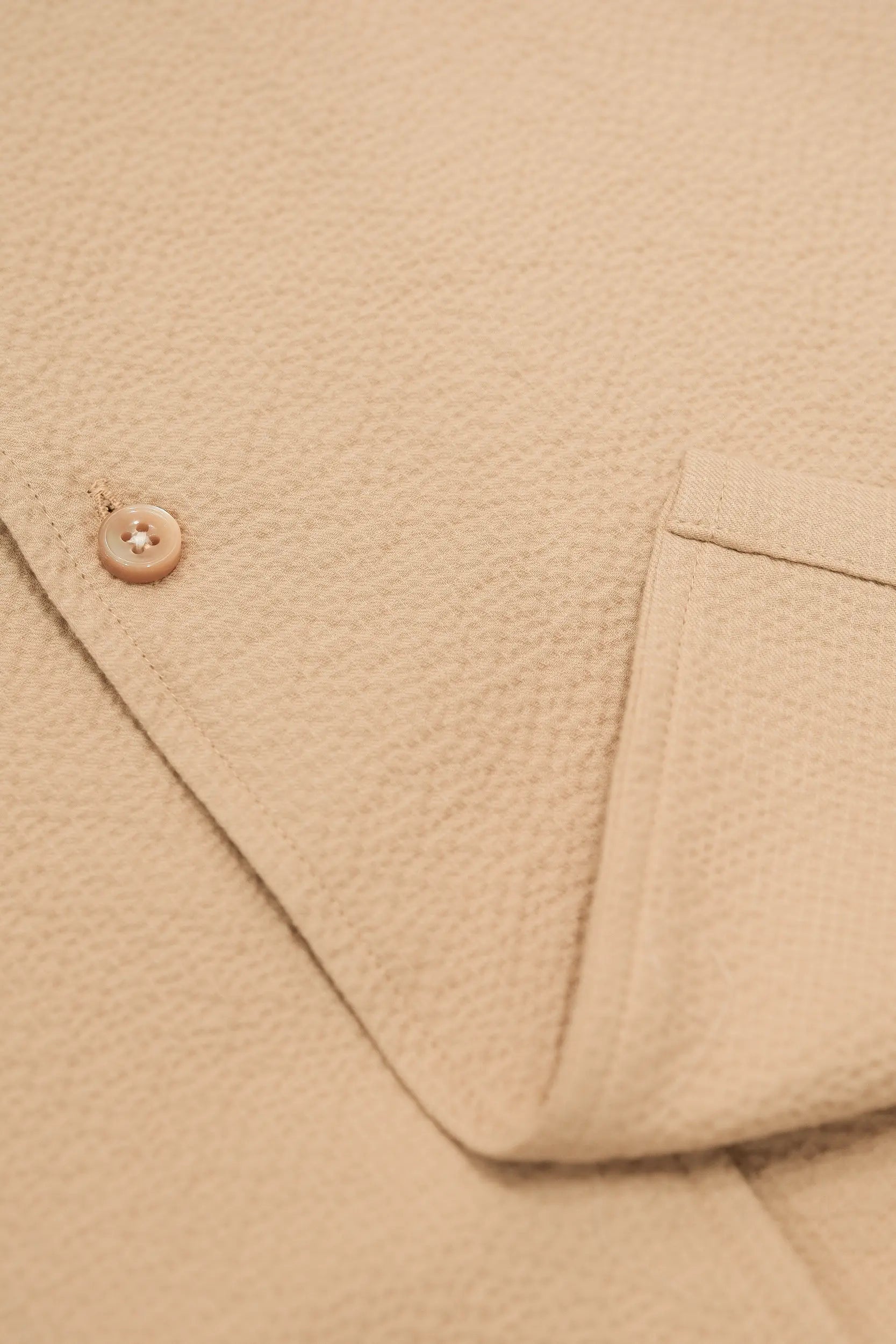 The Dotted Seersucker Shirt - Sand