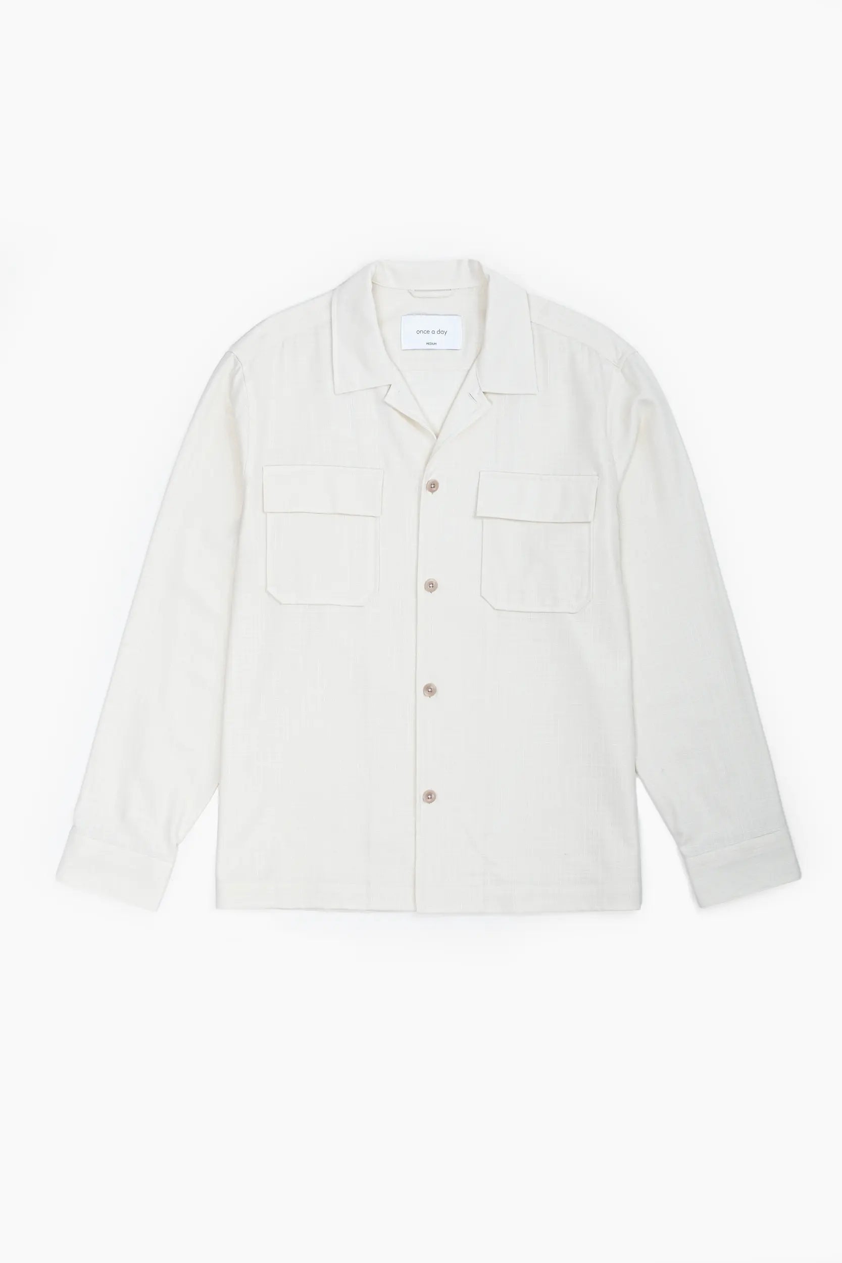 The Bamboo Silk Overshirt - Cream White