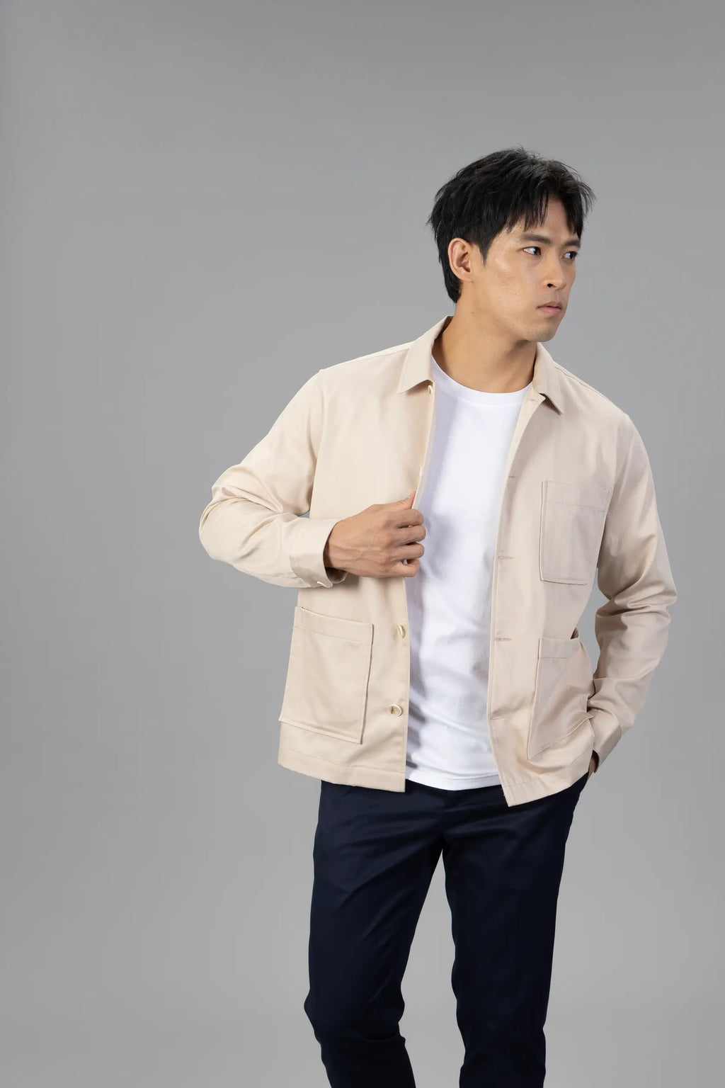 The Cotton Overshirt - Sand Beige