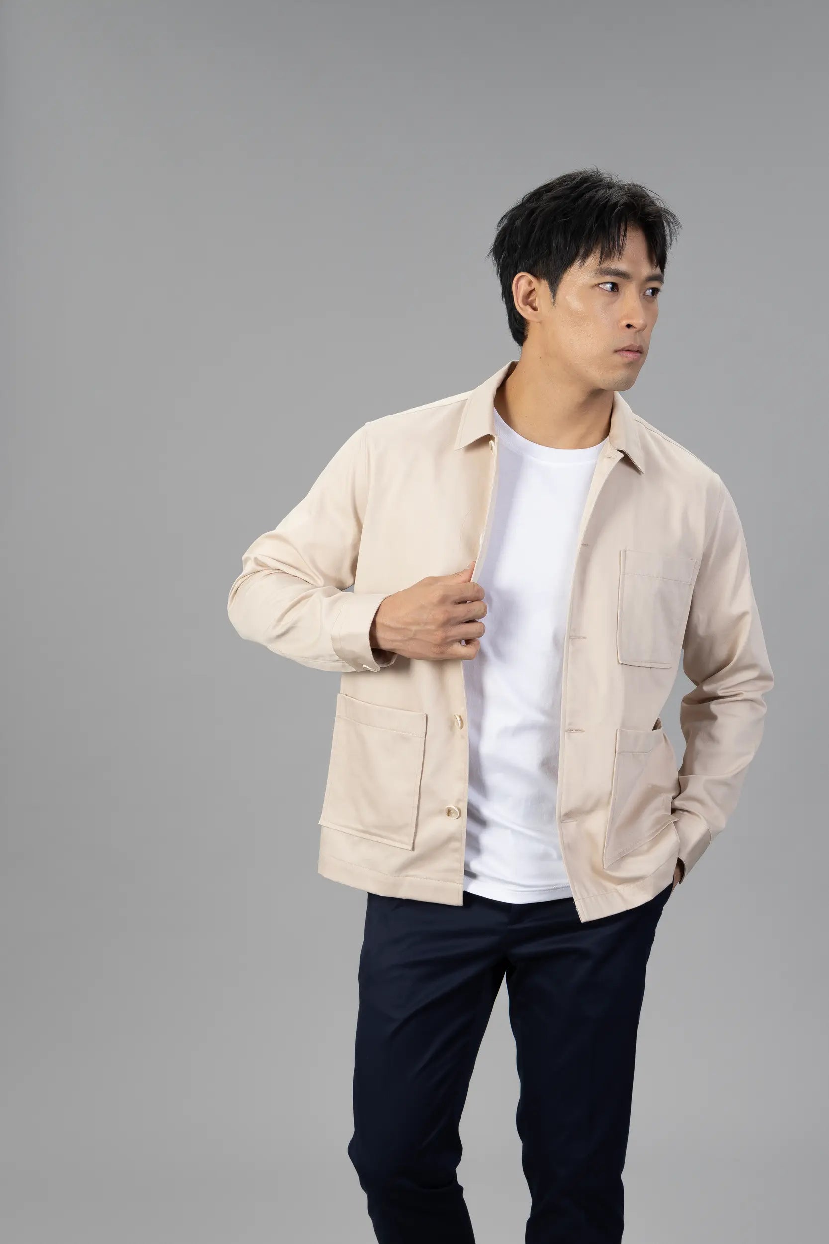 The Cotton Overshirt - Sand Beige