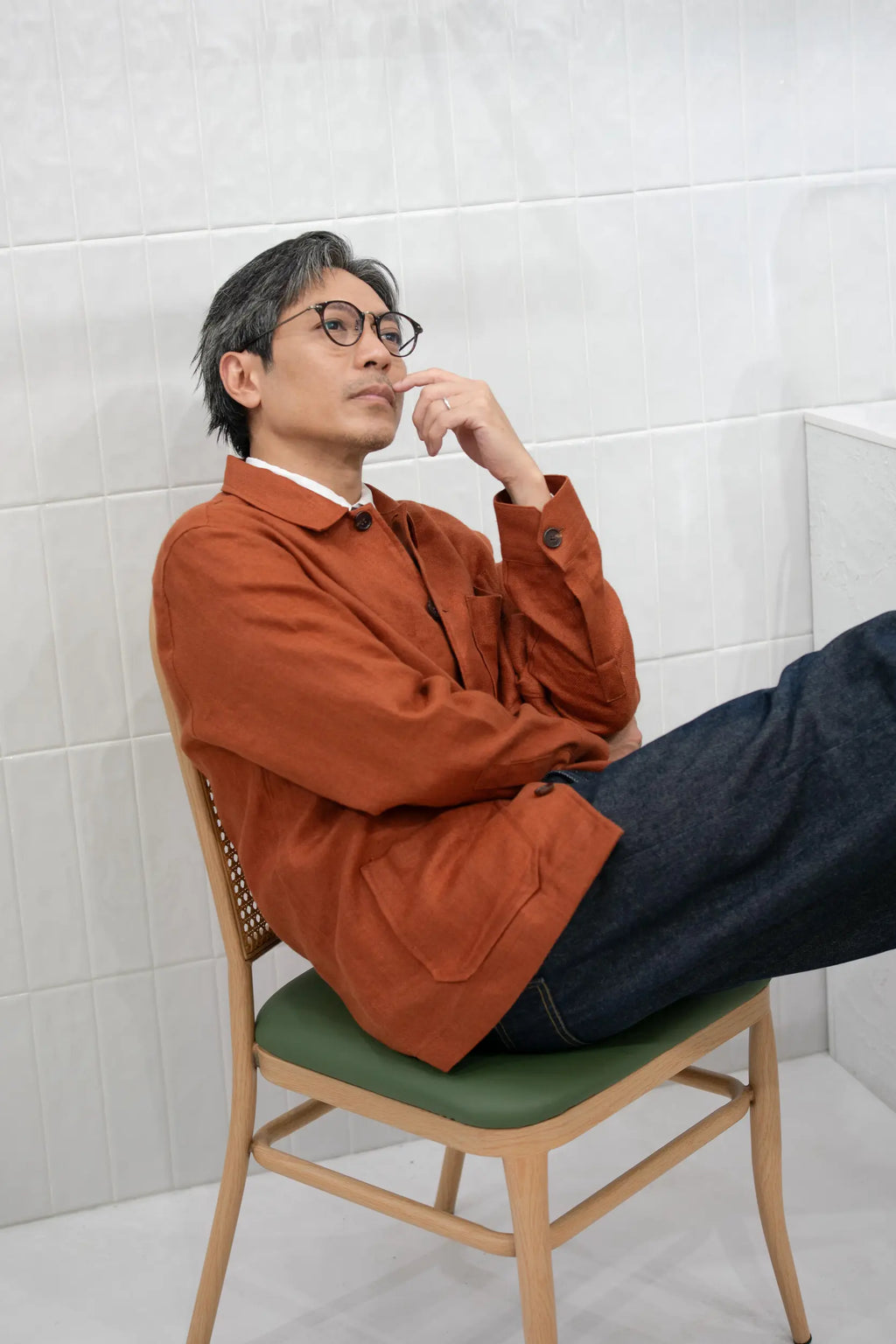The Safari Overshirt - Copper Red Linen