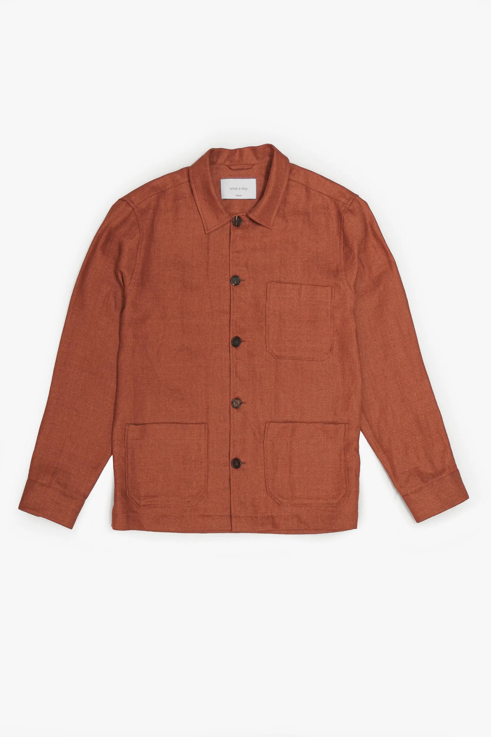 The Safari Overshirt - Copper Red Linen