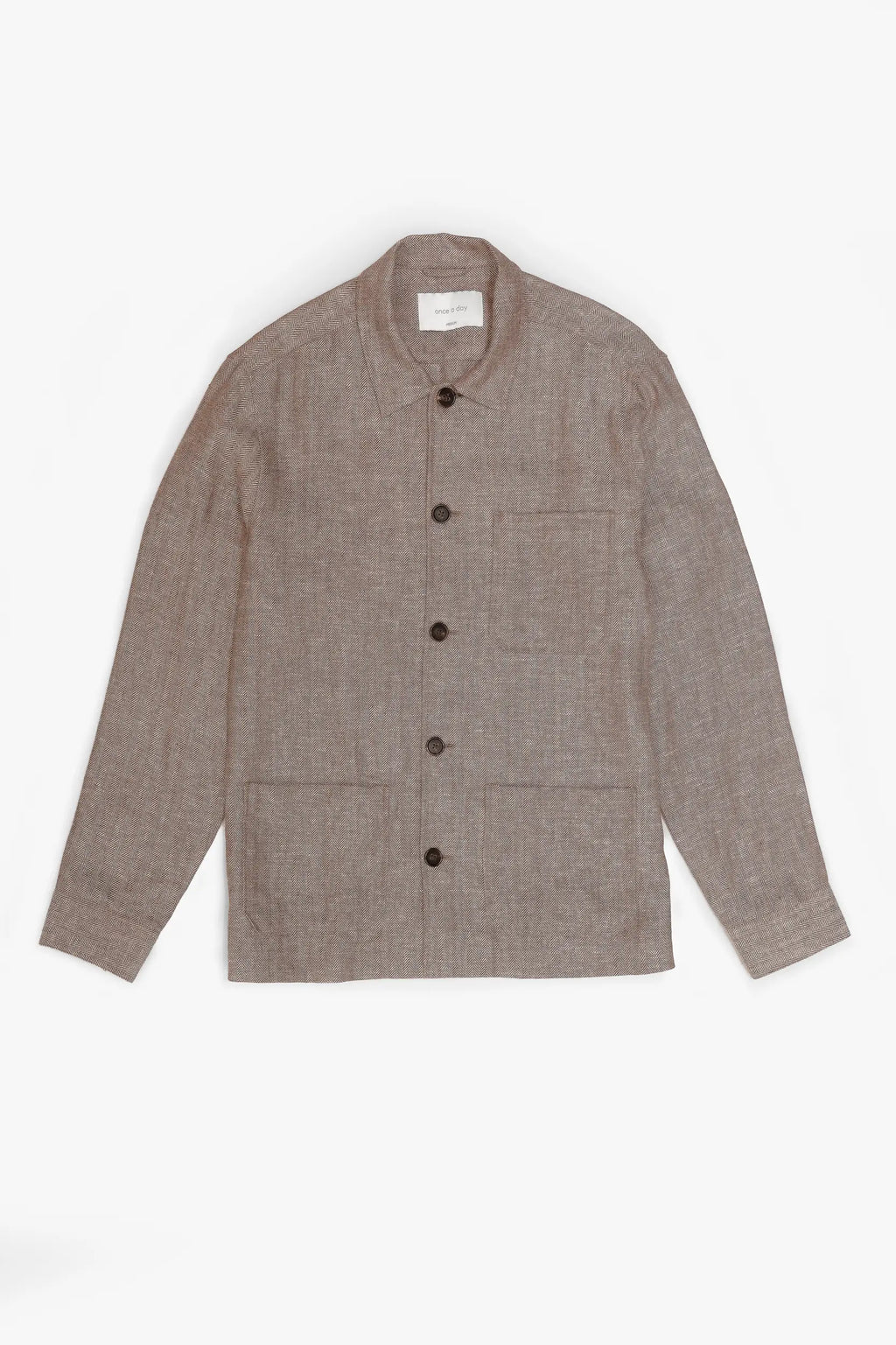 The Safari Overshirt - Rusty Brown Melange Linen