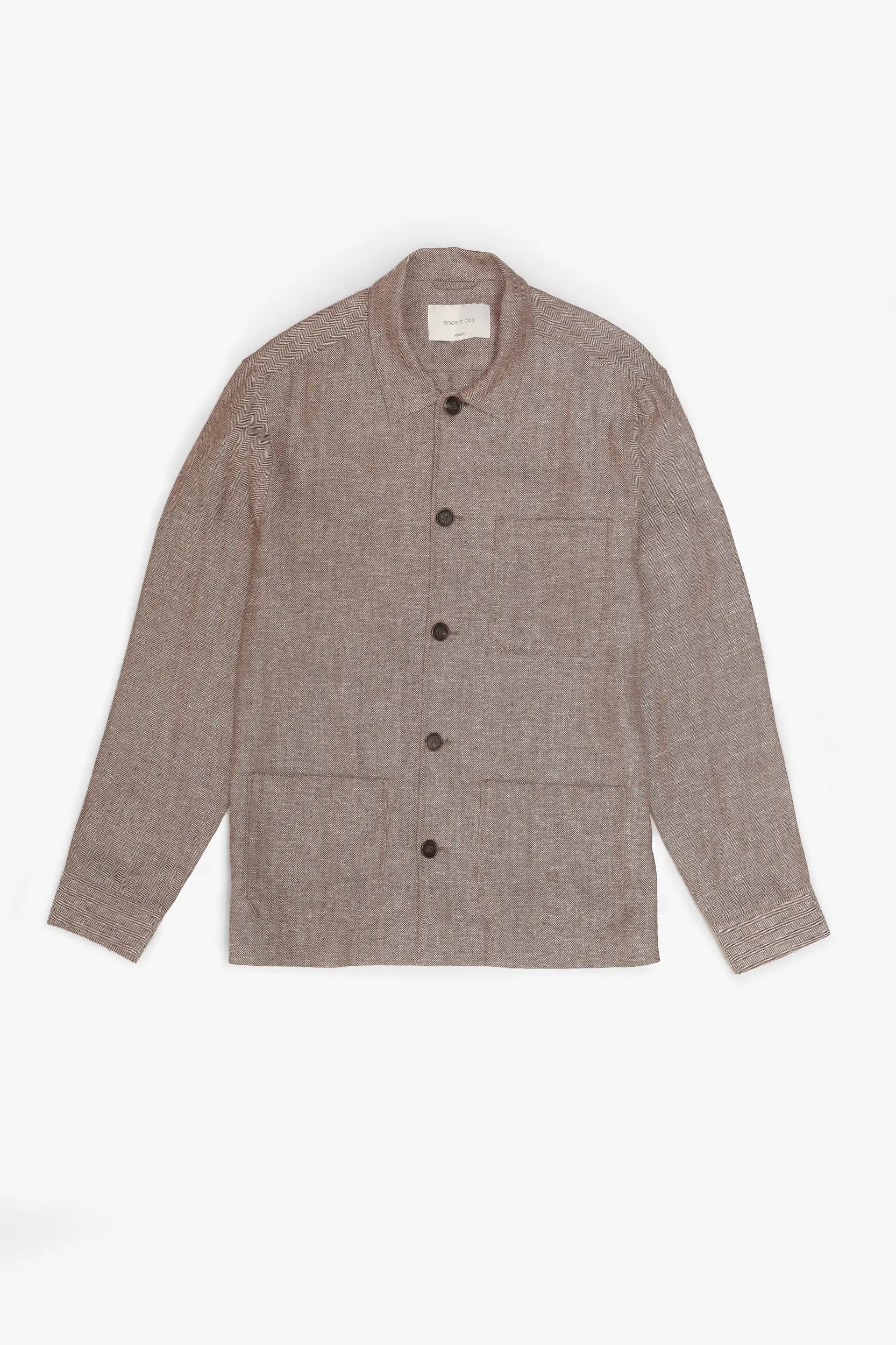 The Safari Overshirt - Rusty Brown Melange Linen