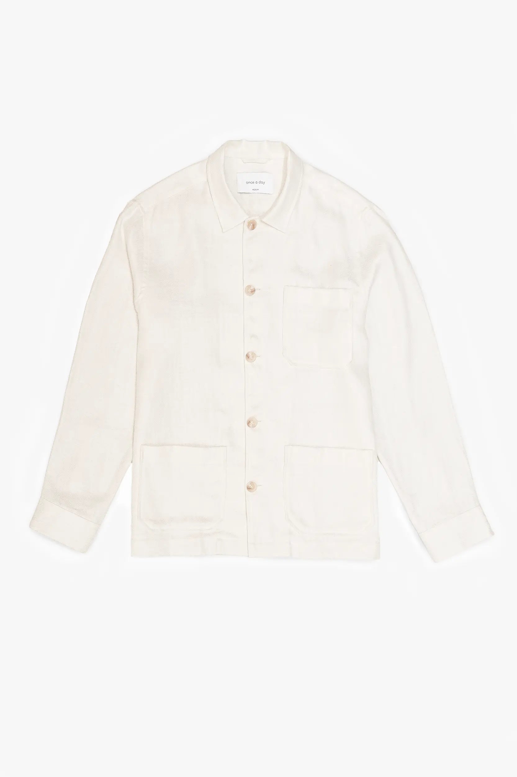 The Safari Overshirt - White Linen