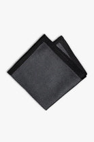 Gray knitted pocket square with gray boarder. Made of silk in Italy.