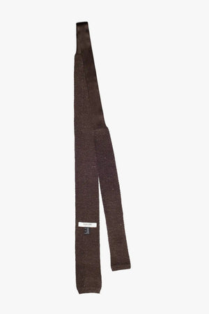 Silk Linen Tie - Brown Melange