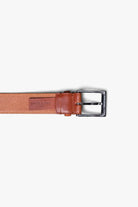 Antique Maroon Brown Leather Belt in minimalist design, Made in Italy from vegetable tanned leather. Perfect to match with hand made dress shoes. 