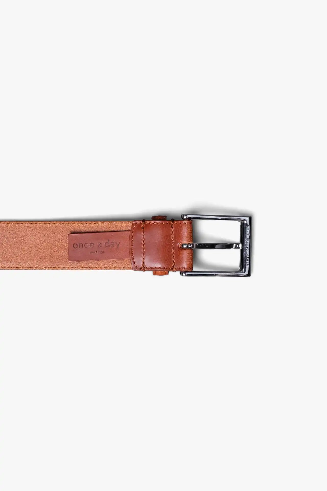 croissant de lune buckle wide belt in vegetable-tanned leather