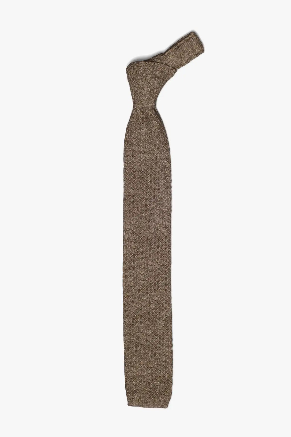 Cotton knitted Tie - Brown
