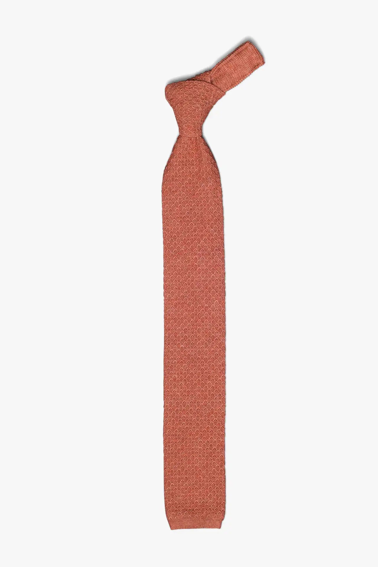 Cotton knitted Tie - Copper Orange