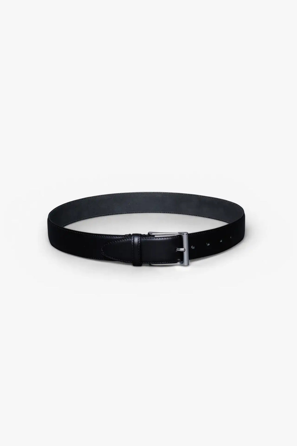 Black Leather Belt in minimalist design, Made in Italy from vegetable tanned leather. Perfect to match with hand made dress shoes. 