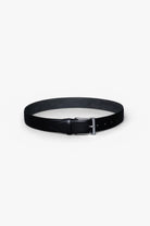 Black Leather Belt in minimalist design, Made in Italy from vegetable tanned leather. Perfect to match with hand made dress shoes. 