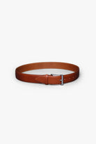 Antique Maroon Brown Leather Belt in minimalist design, Made in Italy from vegetable tanned leather. Perfect to match with hand made dress shoes. 