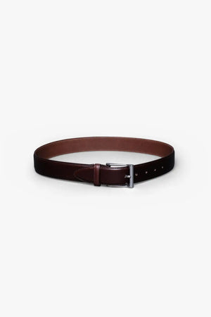 Dark brown Leather Belt in minimalist design, Made in Italy from vegetable tanned leather. Perfect to match with hand made dress shoes.