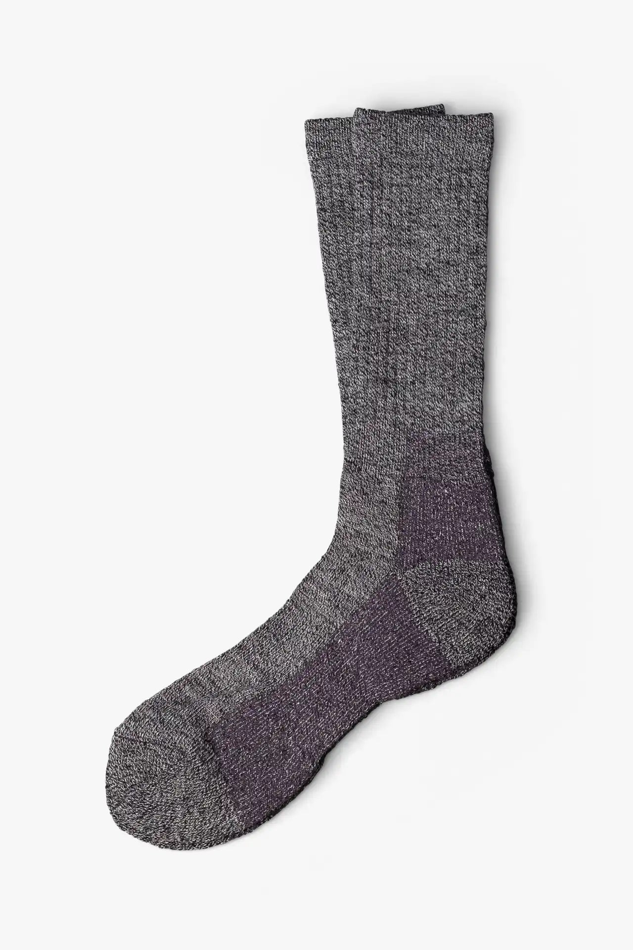 Dark gray casual boot sock in merino wool. Swedish design by once a day and produced by glenn clyde. Can we washed in warm water without shrinking.
