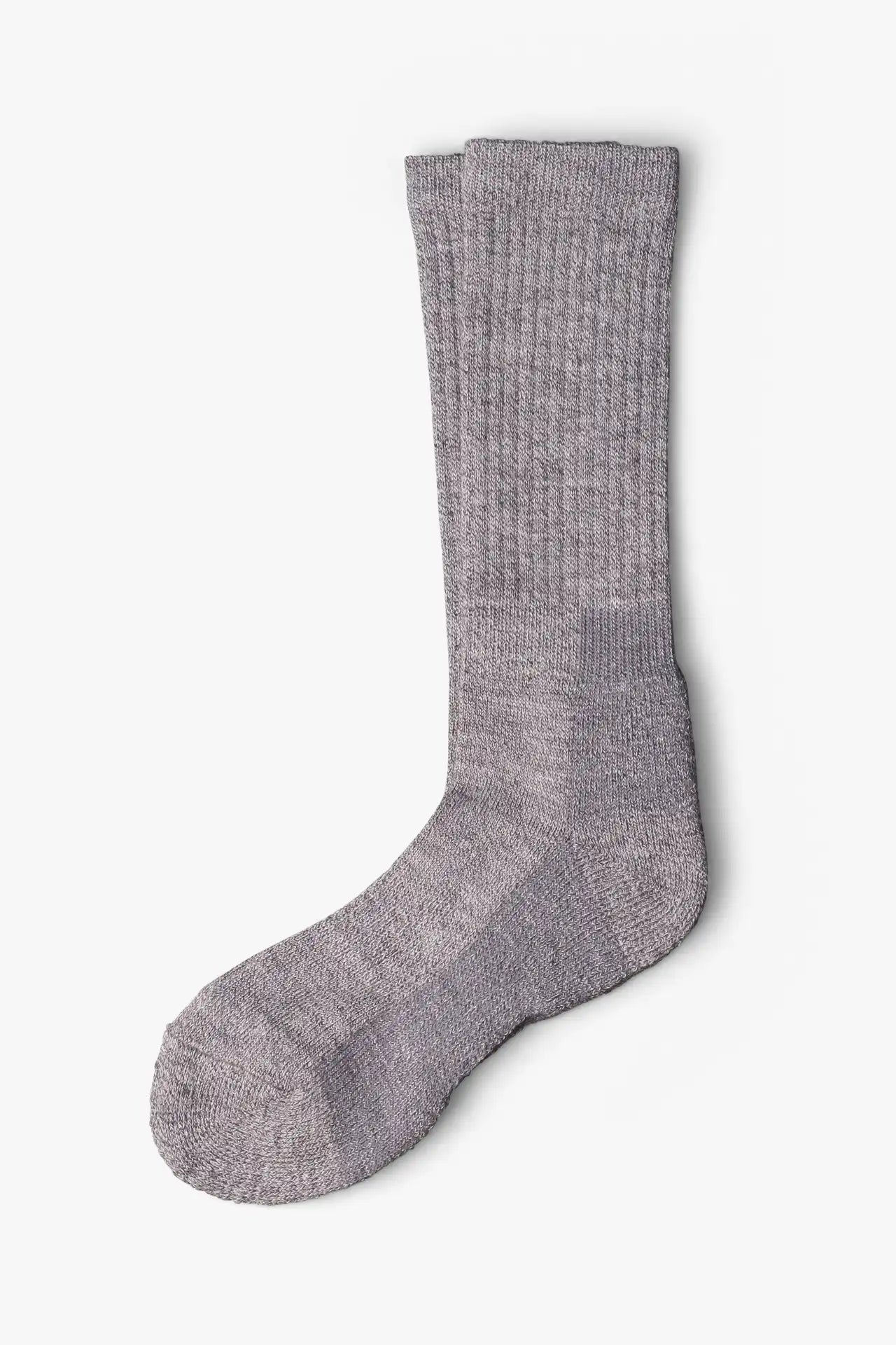 Gray casual boot sock in merino wool. Swedish design by once a day and produced by glenn clyde. Can we washed in warm water without shrinking.