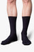 Navy dark blue socks in merino wool. Swedish design by once a day and produced by glenn clyde. Can we washed in warm water without shrinking.
