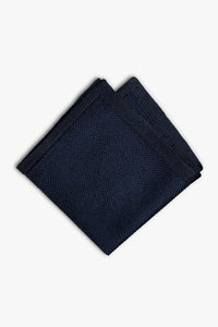Navy blue pocket square in silk made in Italy