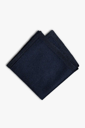 Navy blue pocket square in silk made in Italy