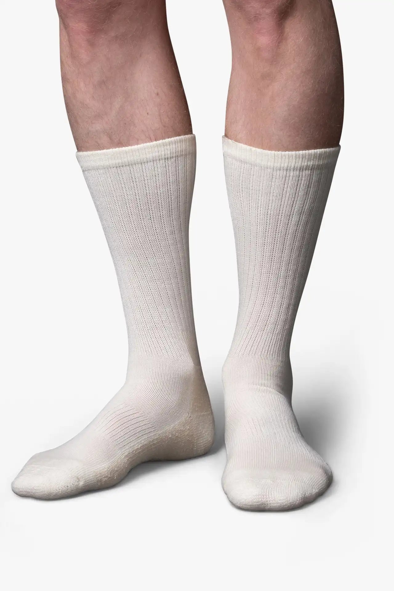 Light Merino Silk Socks - Creme/White