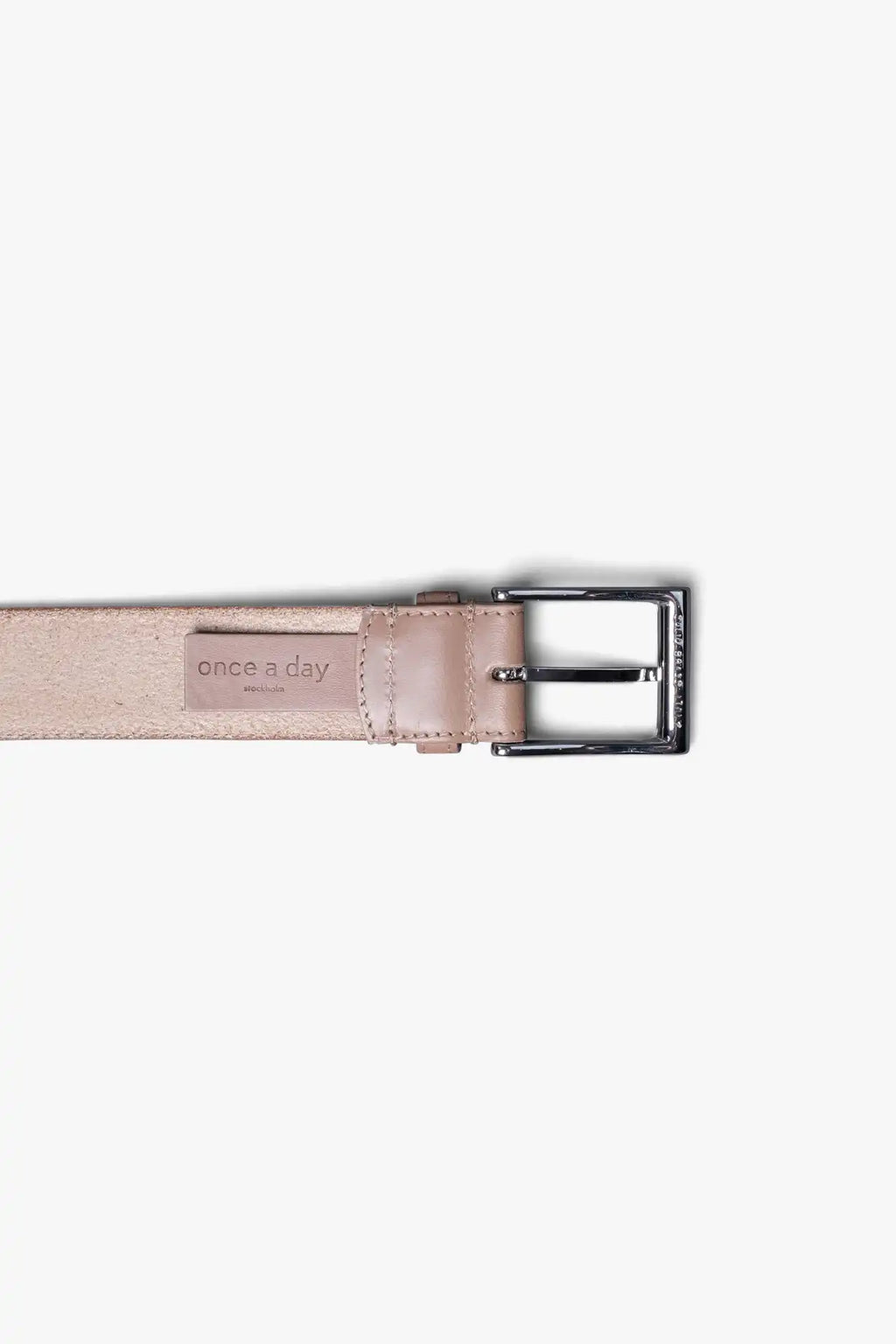 Desert Gray Beige Leather Belt in minimalist design, Made in Italy from vegetable tanned leather. Perfect to match with hand made dress shoes. 