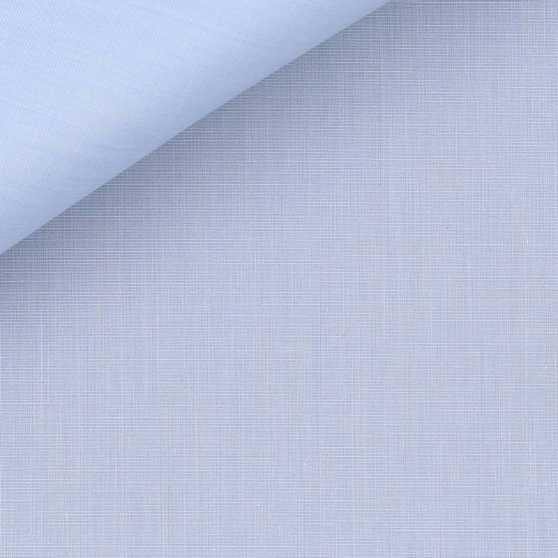 Blue-cotton-poplin-shirt-fabric-Italian-Thomas Mason- wrinkle resilient