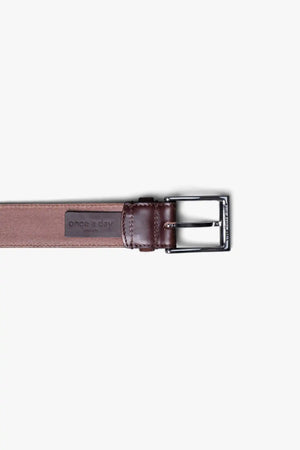 Dark brown Leather Belt in minimalist design, Made in Italy from vegetable tanned leather. Perfect to match with hand made dress shoes. 