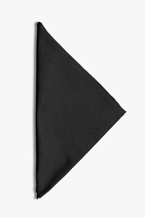Black tuxedo pocket square festive and formal woven silk hand made.