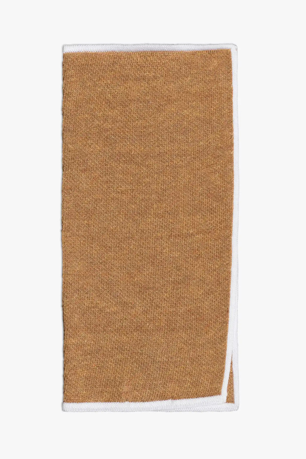 Copper knitted pocket square with white boarder in knitted cotton 
