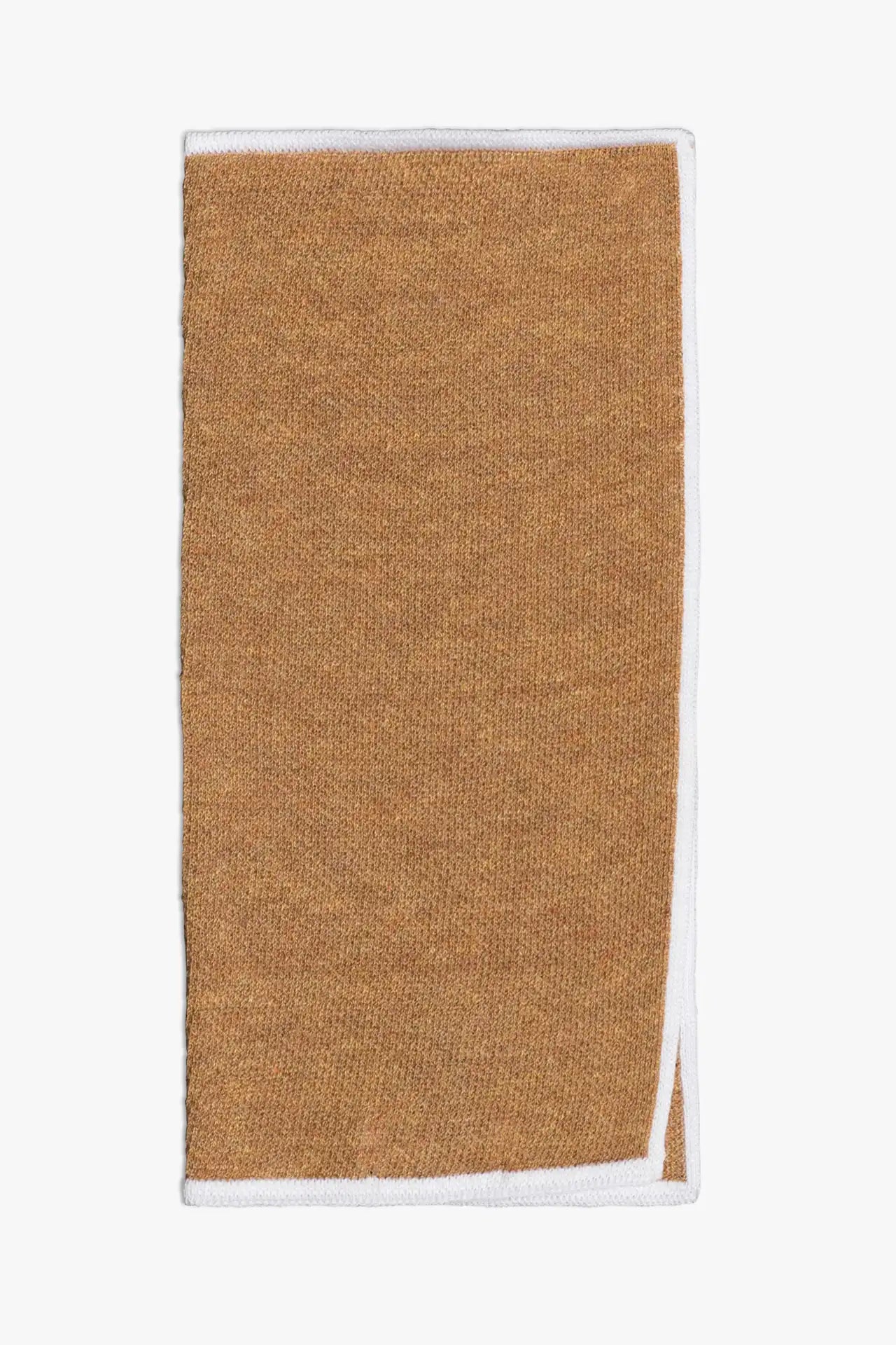 Copper knitted pocket square with white boarder in knitted cotton 
