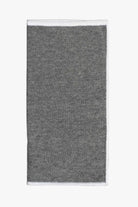 Gray knitted pocket square with white boarder in knitted cotton 